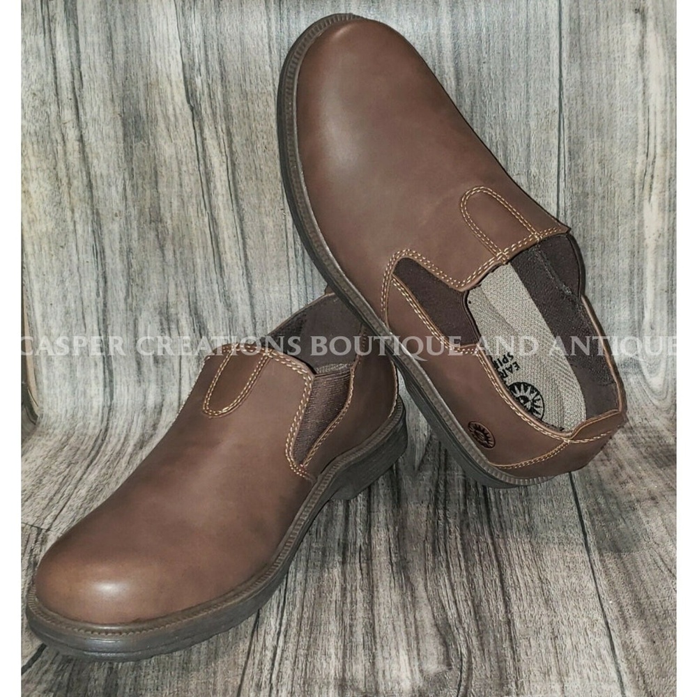Earth Spirit Men's Plain Toe Slip On Shoes Size 8 Loafers Brown Dress Shoes‎
